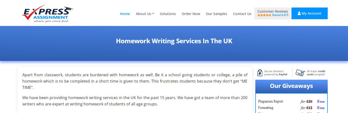 Homework Writing Service In The UK Cover Image
